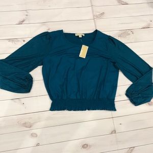 Michael Kors Women Long Sleeve Blouse Size XL Elastic Waist